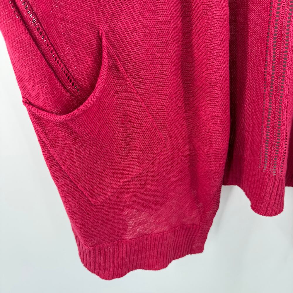 Eileen Fisher Cardigan Women's 1X NEW 100% linen knit cascade plus curvy NWOT - Picture 10 of 15